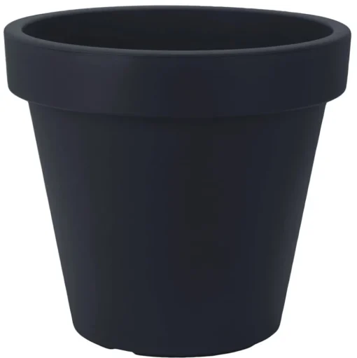 Cache-pot extérieur noir en plastique 90% recyclé, 26,5 x 30,5″