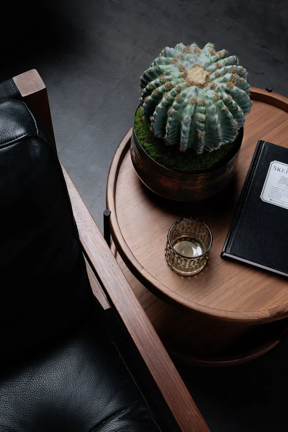 Cactus rond artificiel, 9″