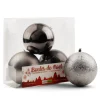 Charcoal grey Christmas baubles, 4″