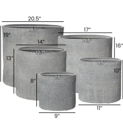 Dark grey aztec pot
