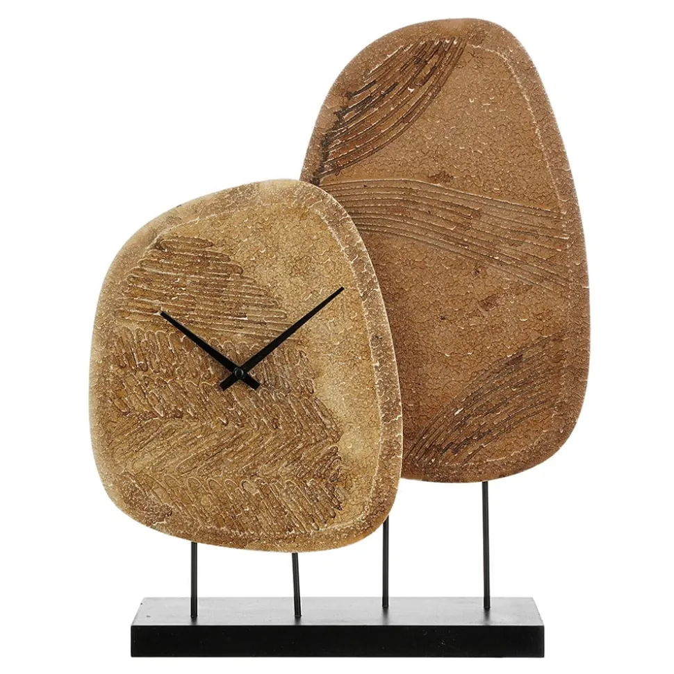 Decorative clock on FSC-certified wood sculpture, 16 x 12,5"