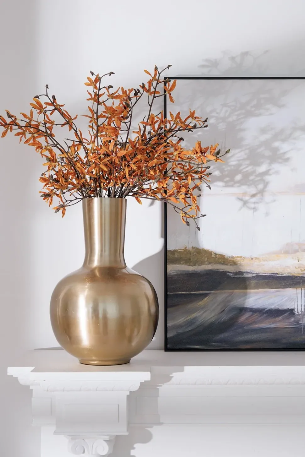 Decorative gold metal vase