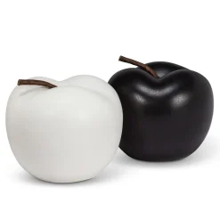 Decorative matte black porcelain apple, 3,5"