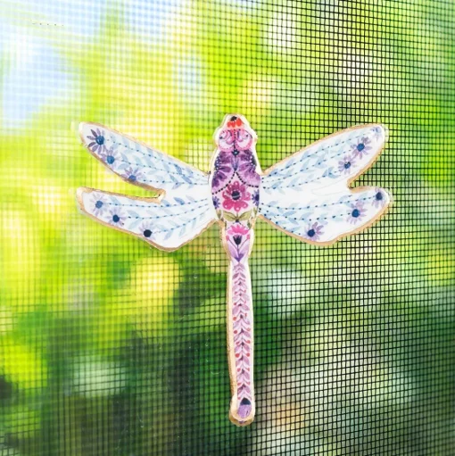 Decorative window screen magnetic dragonfly, 3"