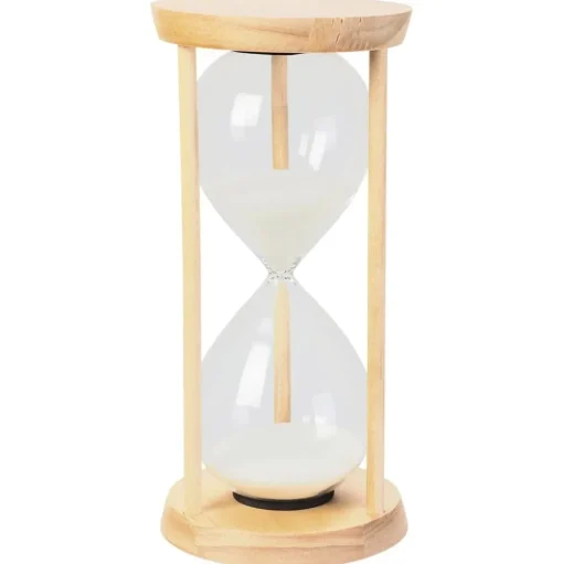 Decorative wooden hourglass, 9,5 x 4"