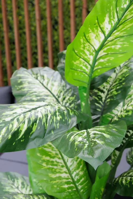 Dieffenbachia artificiel en pot extérieur, 53″