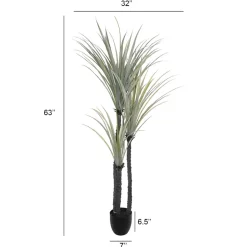 Dracaena artificiel, 3 troncs, 63″