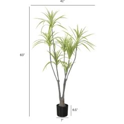 Dracaena vert artificiel, 57″