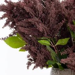 Fall floor vase with artificial burgundy astilbes