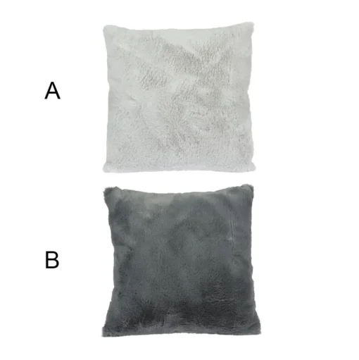Faux fur cushion, 17,5 x 17,5″