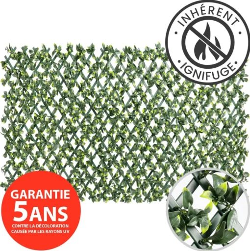Fire-retardant outdoor plant trellis, green structure, 20 x 20"