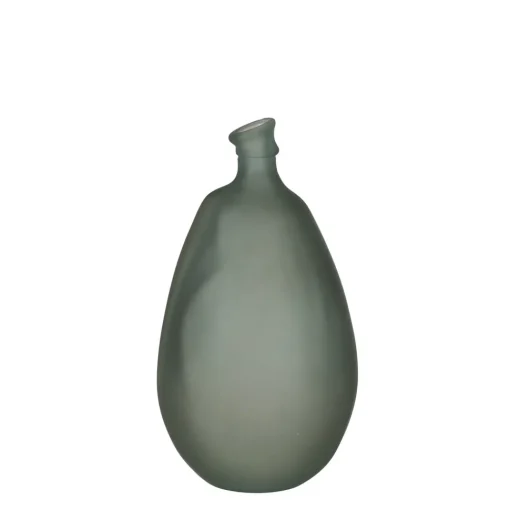 Forest green recycled glass vase, 18,5 x 10"