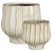Glazed off-white ceramic decorative pot