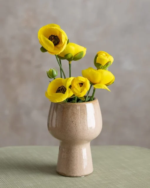 Glazed pedestal plant pot, 5 x 3,5"