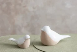 Glazed porcelain bird figurine, 6,5"