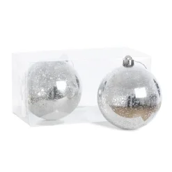 Glossy silver mercury  Christmas ornaments, 5,5"