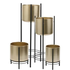 Gold and black plant stand
