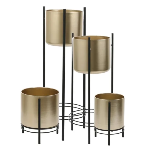Gold and black plant stand