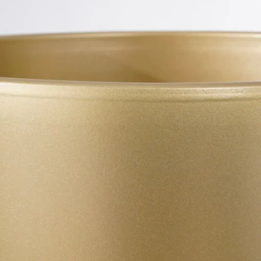Golden round ceramic plant pot