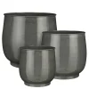 Grey round planter