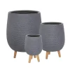Grey textured wooden plant stand