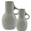 Grey-green stoneware vase with handle