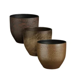Handmade copper brown planter, 10 x 11,5"