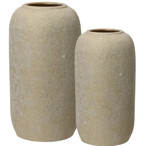 Handmade terracotta gold effect vase