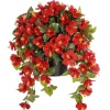 Hibiscus rouge en pot de culture noir, 28 x 20″