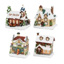 Illuminated LED building for Christmas village, 5 x 4"