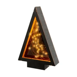 Illuminated tabletop wooden Christmas tree, 11"