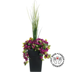 Jardinière extérieure de bougainvillier mauve artificiel, 50″