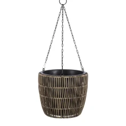 Jardinière suspendue brune en plastique recyclé, 8,5 x 10″