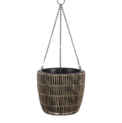 Jardinière suspendue brune en plastique recyclé, 8,5 x 10″