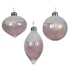 Light pink Christmas bauble with iridescent finish, 3"