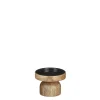 Mango wood candle holder, 3 x 4,5"