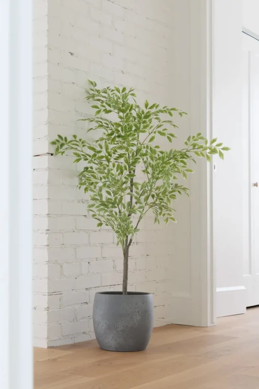 Marbled grey terracotta planter