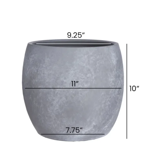 Marbled grey terracotta planter