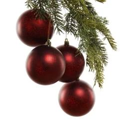 Matte burgundy mercury ornaments, 4″