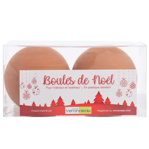 Matte orange Christmas ball ornaments, 6"