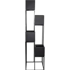 Metal plant stand with 4 pots, 73 x 20"
