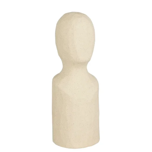 Minimalist beige head statuette, 10"
