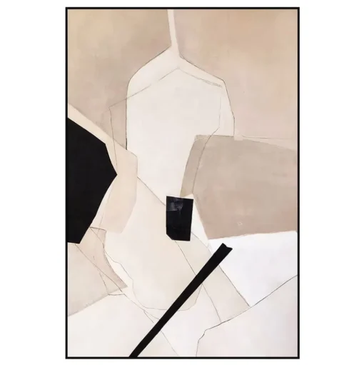 Minimalist beige wall art, 32 x 47″