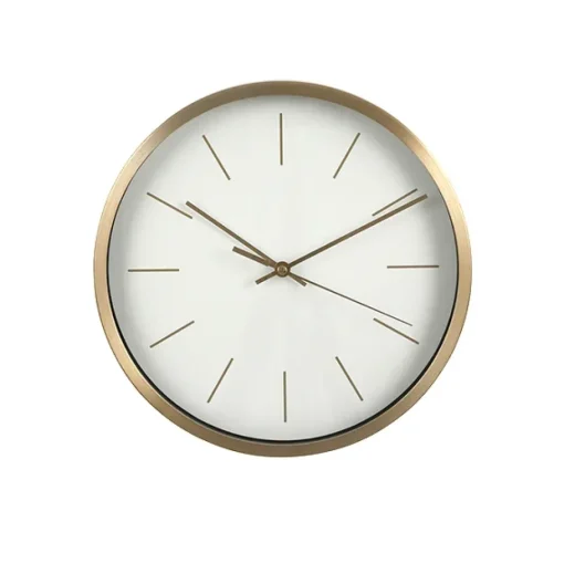 Modern white wall clock, 10 x 10″