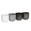 Neutral color striped finish pot, 5 x 5,5″