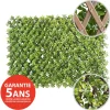 New privacy trellis (brown structure), 39 x 78″