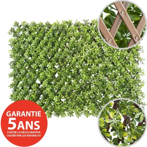 New privacy trellis (brown structure), 39 x 78″