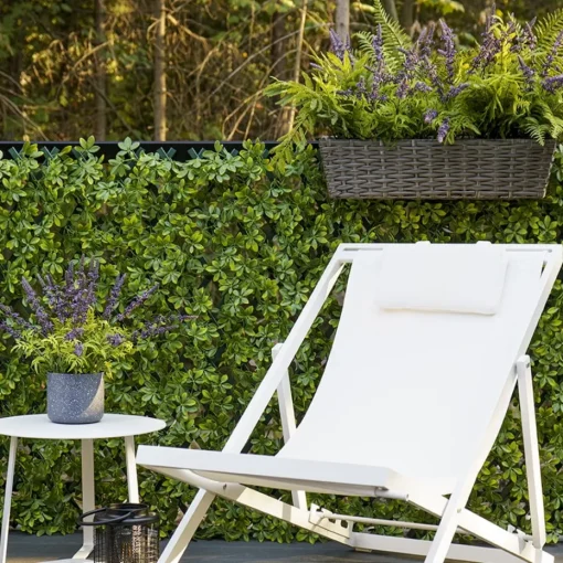 New privacy trellis (green structure), 39 x 78″