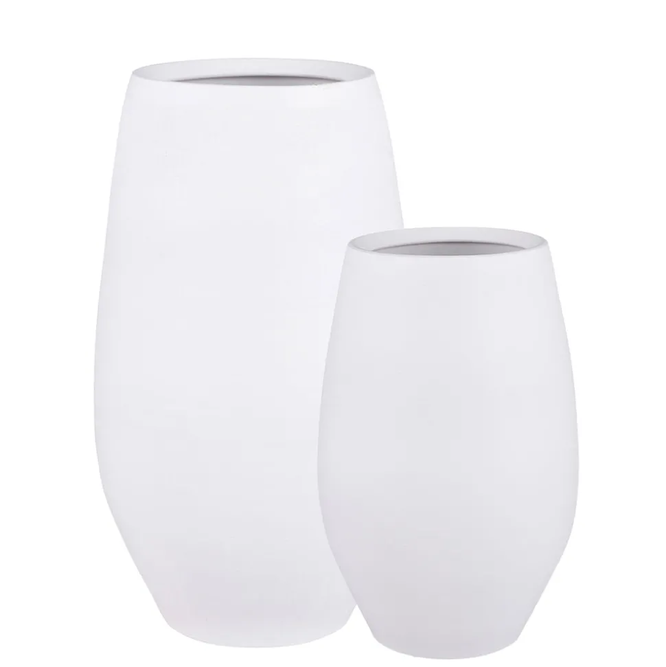 Oblong matte white decorative vase