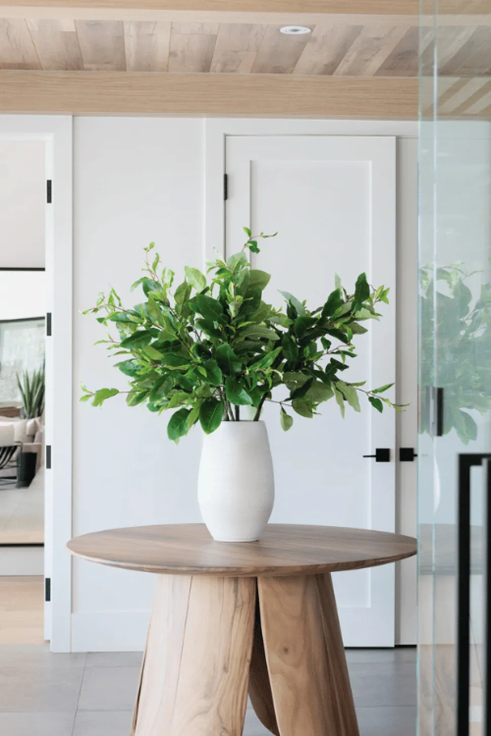 Oblong matte white decorative vase